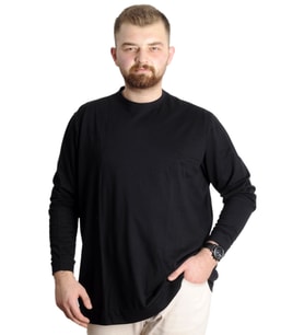 Mode XL Büyük Beden Erkek Bisiklet Yaka Basic Sweat 22556 Siyah