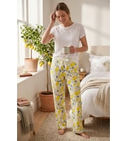 Kadın Viskon Rahat Kesim Pamuklu Pijama Altı Soft Örme Mevsimlik Ev Pantolonu