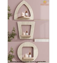 Ahşap Dekoratif Duvar Rafı 3 Lü Set ( Mts-176 ) (Mermer)