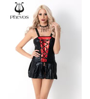 Deri Fantezi Babydoll (Siyah)