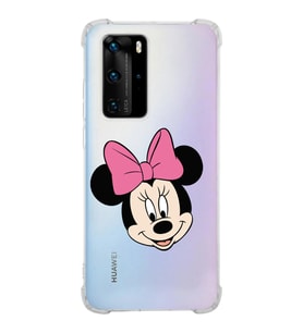 Huawei P40 Pro  Köşe Korumalı Antişok Kapak Minnie Mouse Tasarımlı Şeffaf  Kılıf