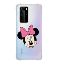 Huawei P40 Pro  Köşe Korumalı Antişok Kapak Minnie Mouse Tasarımlı Şeffaf  Kılıf