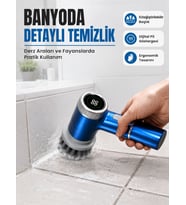 Mey İthalat® Kablosuz Elektrikli Döner Temizlik Fırçası ile Zorlu Kirleri Kolayca Temizleyin