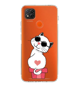 Xiaomi Redmi 9C  Kamera Korumalı Kapak Coolcat Tasarımlı Şeffaf  Kılıf