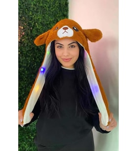KIZ ERKEK LED IŞIKLI HAREKETLİ PELÜŞ KULAKLIK BERE