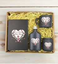 BK Gift Kişiye Özel İsimli DTF Anne Temalı Antrasit Defter & Kahve Fincanı & Kolonya & Mum Hediye Seti-5, Anneye Hediye, Anneler Günü Hediyesi