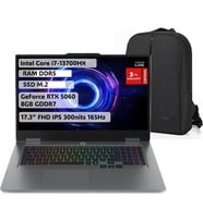 Lenovo Loq I7-13700HX 64GB 2tb SSD 17.3" Fhd 144Hz Rtx 5060 8gb Gddr7 115W Windows 11PRO 83JH00BQTR Snertech Çanta
