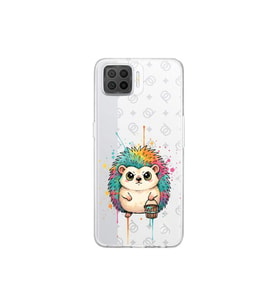 Oppo A73 ile Uyumlu Splash Kirpi Tasarımlı Şeffaf Silikon Kılıf