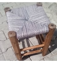 Ahşap El Örgülü Tabure