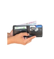 Premium Serisi Lüks Deri Özel Tasarım Yatay Klasik Erkek Cüzdanı (Siyah)