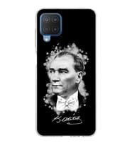 Samsung Galaxy M12 Kapak Atatürk Tasarımlı Şeffaf Silikon Kılıf