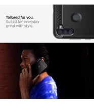 Spigen Galaxy M11 / Galaxy A11 ile Uyumlu Kılıf Rugged Armor Matte Black