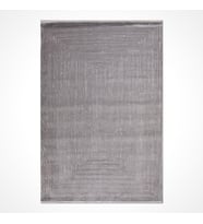 Antrasit Gri Halı Modern Geometrik Desenli Salon Halısı Viskon Polyester Makine Dokuma