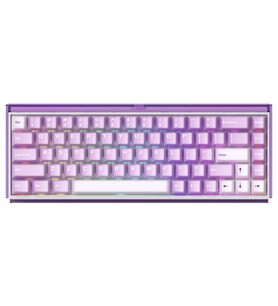 AKKO RAY68 HE Misty Purple White %65 AstroAim Manyetik Switch 8K Hz Hall Effect Hotswap ARGB Kablosuz İngilizce Gaming Klavye