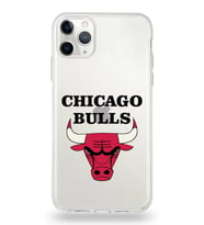 Apple iPhone 11 Pro Uyumlu Kapak Chicago Bulls Tasarımlı Şeffaf Silikon Kılıf