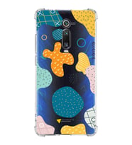 Xiaomi Mi 9T Pro Köşe Korumalı Antişok Kapak Geometrik Şekiller Tasarımlı Şeffaf Silikon Kılıf