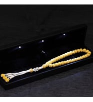 Trabzon Kazaziye Gold Işıklı Kutu Hediyeli 925 Ayar Gümüş Tesbih (Bej)