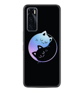 Vivo Y70 Kılıf Silikon Desen Özel Seri Love Cats 1604