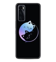 Vivo Y70 Kılıf Silikon Desen Özel Seri Love Cats 1604