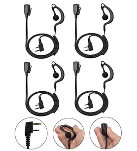 baofeng 4 Adet Telsizler Için Akustik Kulaklık Siyah Spiral Kulak Içi Telsiz Kulaklığı Baofeng BF-999S BF-888S BF-777S Uv-82