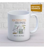 Kişiye Özel İsim Yazılabilir Matematik Öğretmeni Kupa Bardak