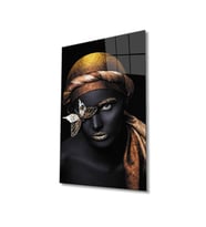 Miyrem Glasses Collection -A1^#  Siyah Kadın Altın Kelebek Cam Tablo, Cam Tablo (Çok Renkli)