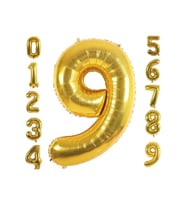 9 Yaş Rakam Gold Folyo Balon 34" Inc 76 cm