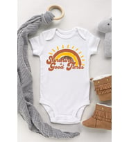 Beyaz Sunshine Kısa Kol Çıtçıtlı Bebek Body