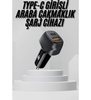 Araç İçi Şarj Cihazı 38W Güç Kapasiteli Type-C Girişli Araba Çakmaklık