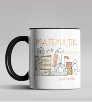 Kişiye Özel Matematik Öğretmeni Tasarımlı Siyah Renk Kupa 16 (Siyah)