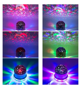 Led Sihirli Disko Topu - Star Master Yıldızlı-Aylı Gece Lambası - Bluetooth Hoparlör