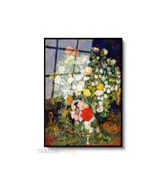 Dikey Çerçeveli Cam Vangogh 59 Modern Ev Dekoru Duvar Sanatı Ev Ofis Tablosu (Siyah)