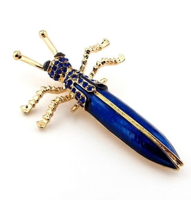 Yusufçuk Dragonfly Mor Renkli Zirkon Taşlı Büyük Boy Yaka İğnesi Broş RZ262