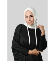 Krem Bağcıklı Peluş Balaklava Boyunluklu Bere Jakar Düz 2327_40