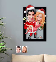 BK Gift Kişiye Özel Yeni Yıl Sevgililer Karikatürlü 3D Ahşap Tablo-2