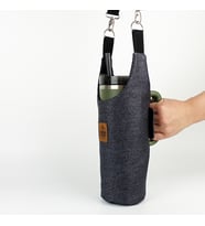 Woodycord El Yapımı Simli Kot Matara Termos Kılıfı Kulplu Model Quencher Pipetli 1,18 (Çok Renkli)