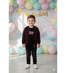 Erkek Çocuk Hırka Tişört ve Kot Pantolonlu 3'lü Takım