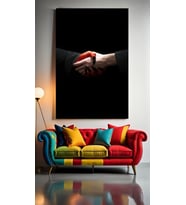 ŞEYTANLA ANLAŞMA Ev Duvar Salon Güzellik Salonu Ofis Dükkan Dekarasyon Kanvas Tablo (Çok Renkli)