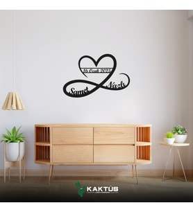 Kişiye Özel Sevgililer Günü İsimli ve Tarihli Kalp Tablo