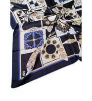 VESİ Eşarp Desenli Sport Twill Eşarp 120x120 cm (Siyah-Saks)