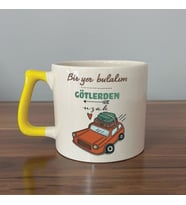 Bir Yer Bulalım Götlerden Uzak Baskılı Sarı Kulplu D Kupa