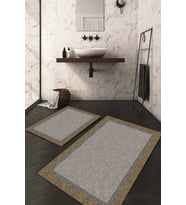 Dijital Baskılı Kaymaz Taban Yıkanabilir 2'li Klozet Takımı Banyo Paspası NDKZ-HT-1588 (Gri)