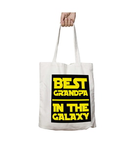 Star Wars Best Grandpa In Galaxy iki Tarafı Kalıcı Baskılı Yıkanabilir Çanta