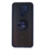Newface Xiaomi Redmi 9 Kılıf Montreal Yüzüklü Silikon Kapak - Lacivert