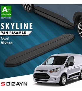 S-Dizayn Opel Vivaro B Kısa Şase Skyline Siyah Yan Basamak 213 Cm 2015-2018 A+ Kalite