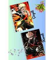 Bakugo katsuki defter seti 2 adet A4 boyutu 21*30 çizgili + kareli 60 syf