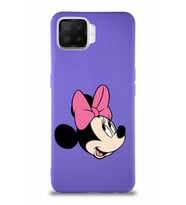 Oppo A73 Soft Premier Kapak Minnie Mouse-A Tasarımlı Silikon Kılıf - Mor (Şeffaf)