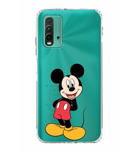 Xiaomi Redmi 9T  Kamera Korumalı Kapak Mickey Mouse Tasarımlı Şeffaf  Kılıf