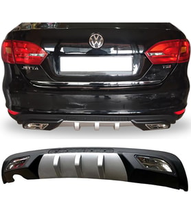 Vw Jetta Mk6 Difüzör Difizör Gri + Kare Egzoz Görünüm C Tip 2010-2018