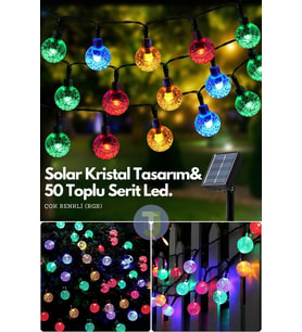 50 Top Ledli Solar Kristal Bahçe Dekorasyon Aydınlatma RGB Işık Güneş Enerjili